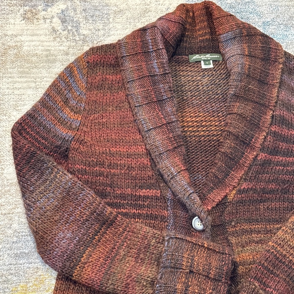 Eddie Bauer‎ Women's Small Wool Blend Cardigan Grandma Cottagecore Cozy